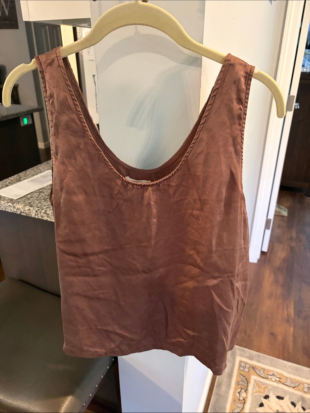 Revelle Collection Large crop silk tank